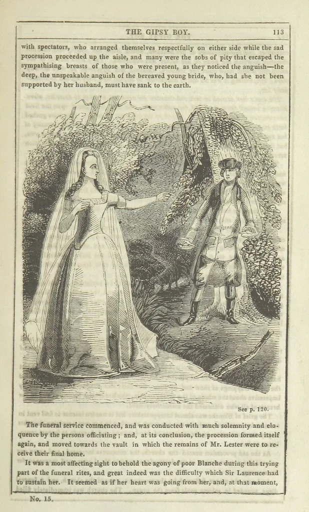 An illustration from The Gipsy Boy: a romance of the woods and wilds, 1847, leaf 117