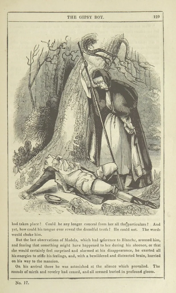 An illustration from The Gipsy Boy: a romance of the woods and wilds, 1847, leaf 133
