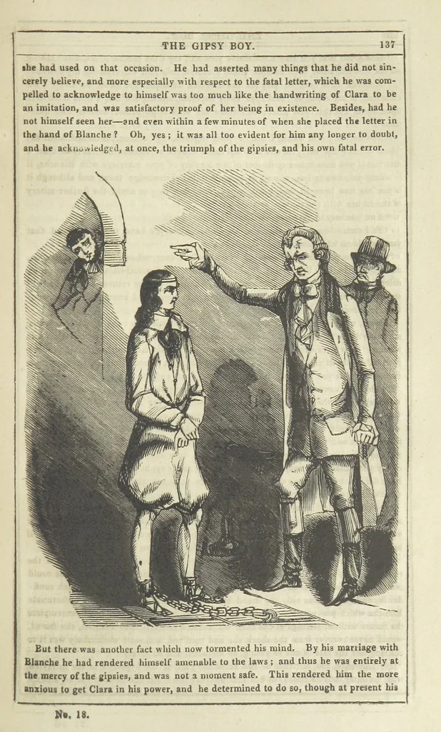 An illustration from The Gipsy Boy: a romance of the woods and wilds, 1847, leaf 141