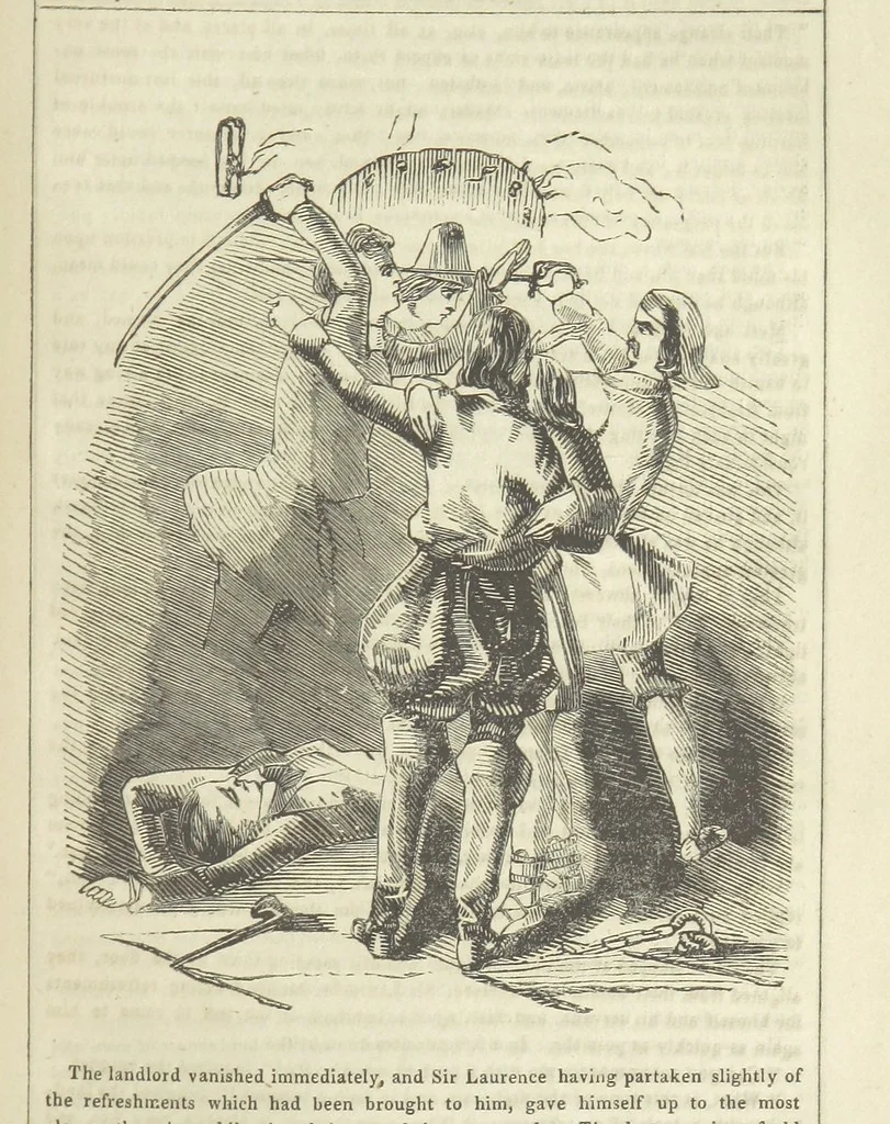 An illustration from The Gipsy Boy: a romance of the woods and wilds, 1847, leaf 157