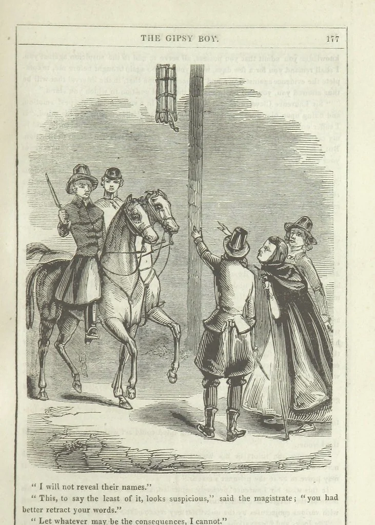 An illustration from The Gipsy Boy: a romance of the woods and wilds, 1847, leaf 183