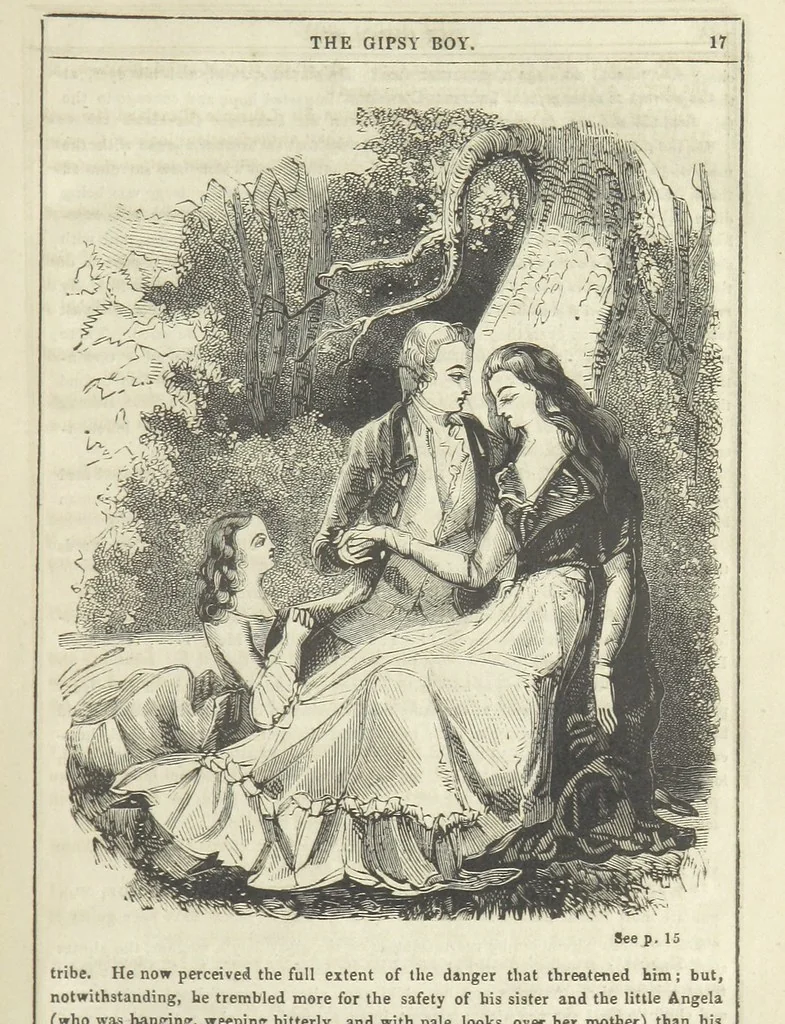 An illustration from The Gipsy Boy: a romance of the woods and wilds, 1847, leaf 19