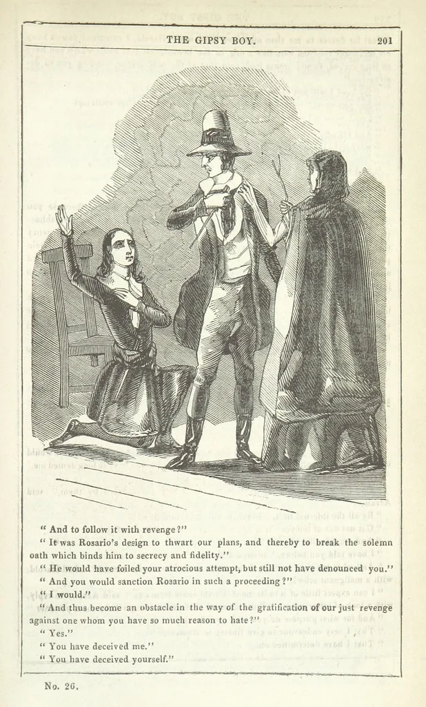 An illustration from The Gipsy Boy: a romance of the woods and wilds, 1847, leaf 207