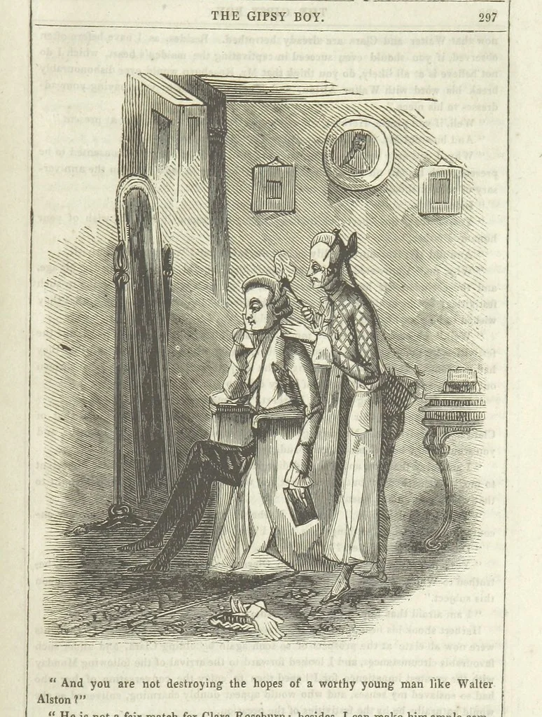 An illustration from The Gipsy Boy: a romance of the woods and wilds, 1847, leaf 303