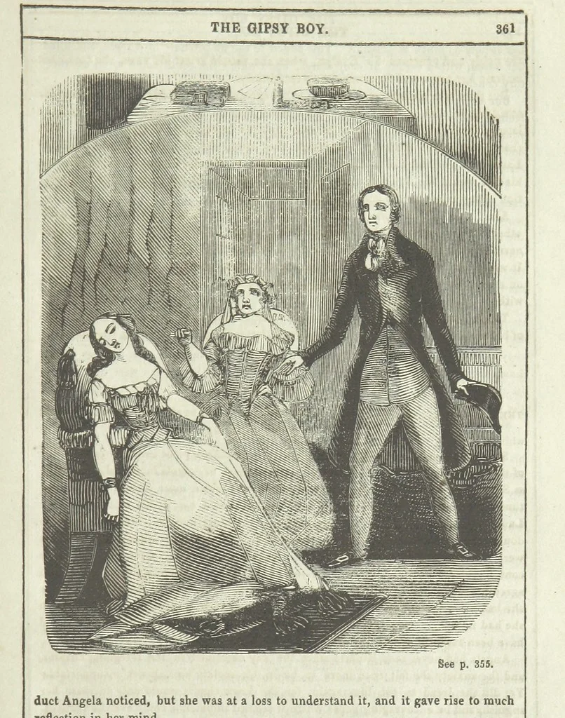 An illustration from The Gipsy Boy: a romance of the woods and wilds, 1847, leaf 369