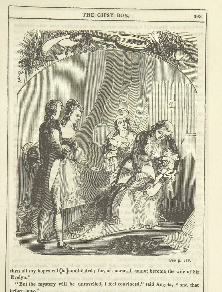 An illustration from The Gipsy Boy: a romance of the woods and wilds, 1847, leaf 401