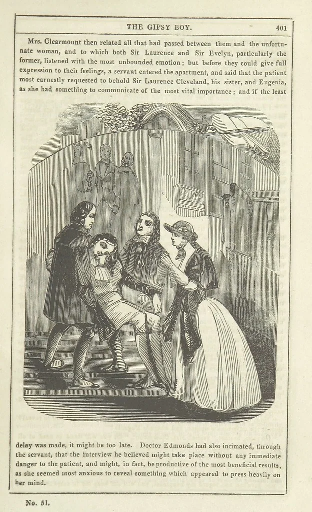 An illustration from The Gipsy Boy: a romance of the woods and wilds, 1847, leaf 409