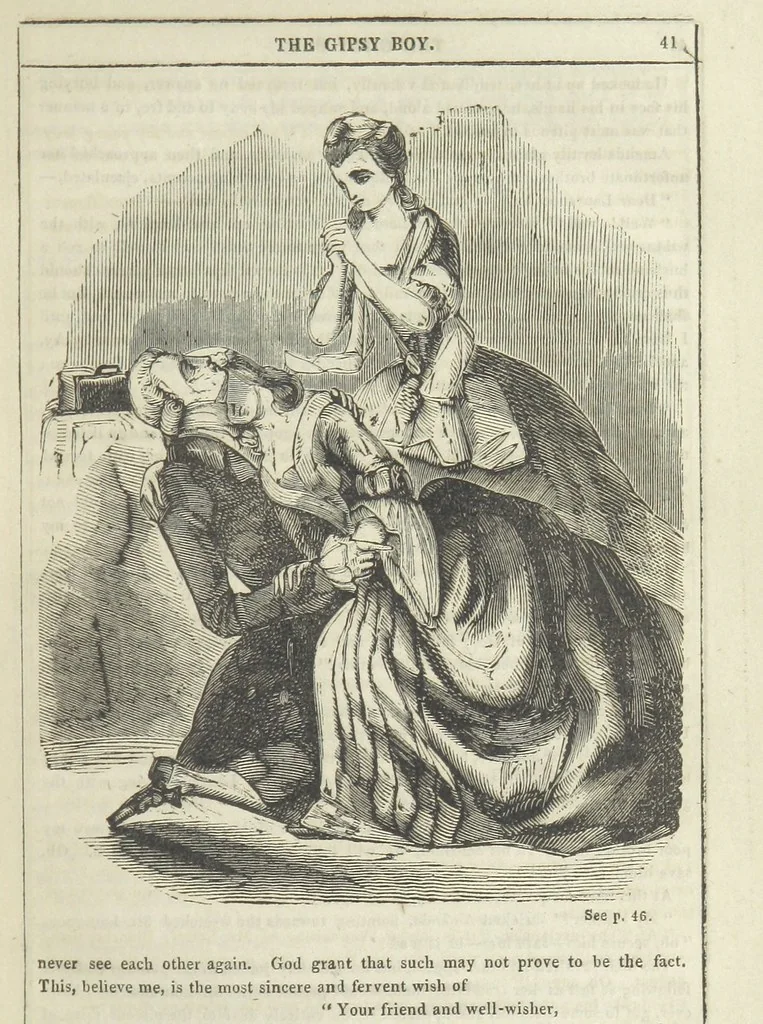 An illustration from The Gipsy Boy: a romance of the woods and wilds, 1847, leaf 43