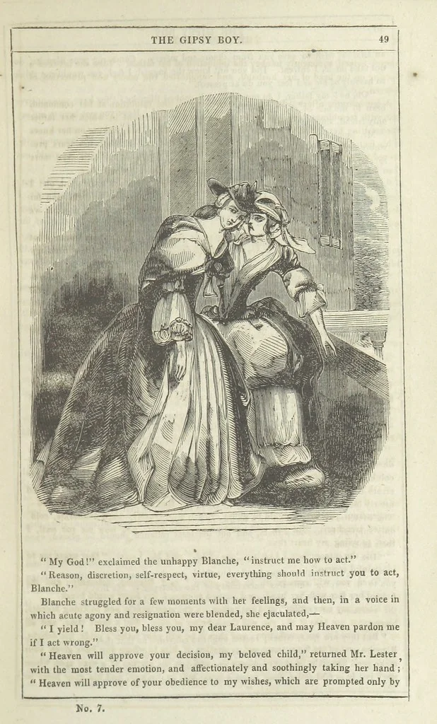 An illustration from The Gipsy Boy: a romance of the woods and wilds, 1847, leaf 51