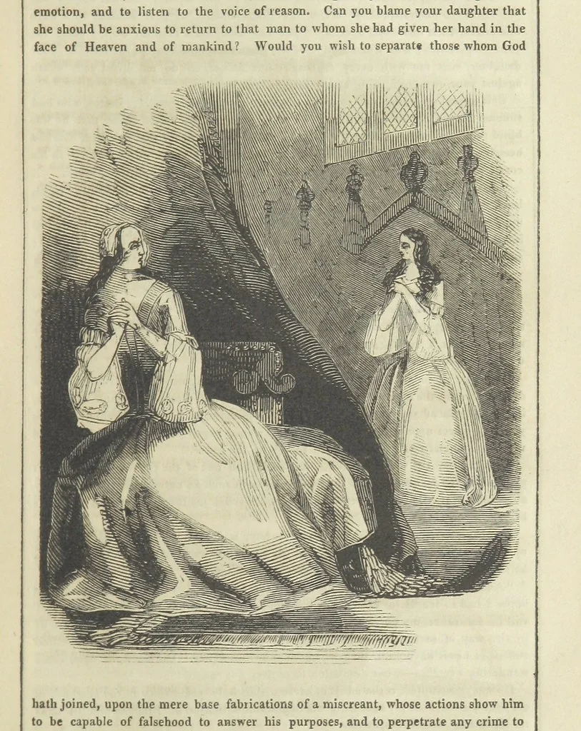 An illustration from The Gipsy Boy: a romance of the woods and wilds, 1847, leaf 69