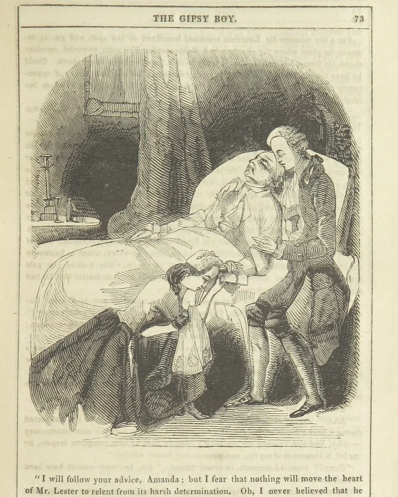 An illustration from The Gipsy Boy: a romance of the woods and wilds, 1847, leaf 77