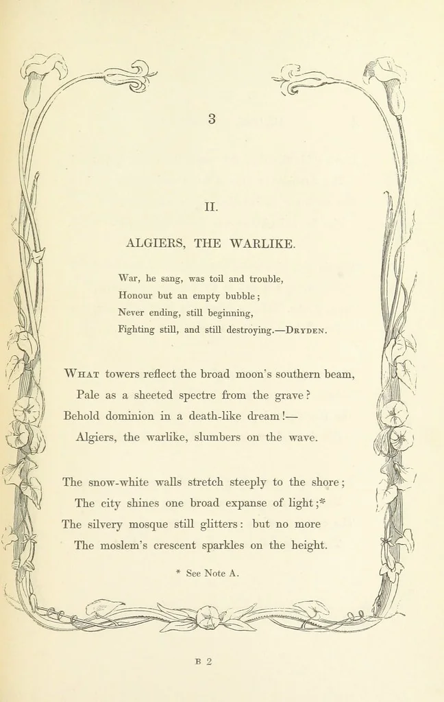 An illustration from Algiers the Warlike, and other poems, 1846, leaf 13