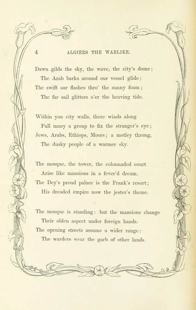 An illustration from Algiers the Warlike, and other poems, 1846, leaf 14