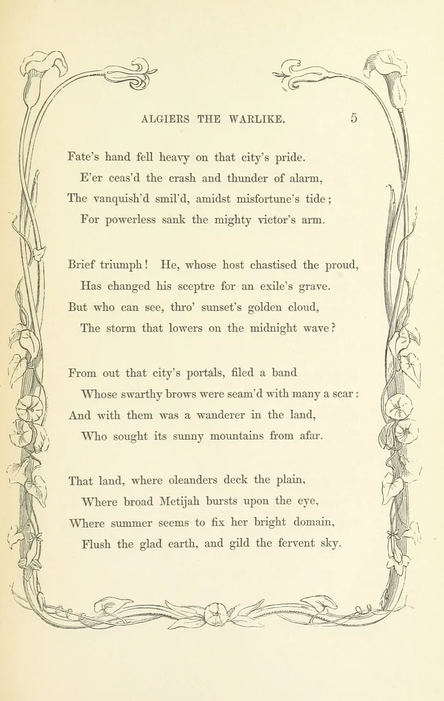An illustration from Algiers the Warlike, and other poems, 1846, leaf 15