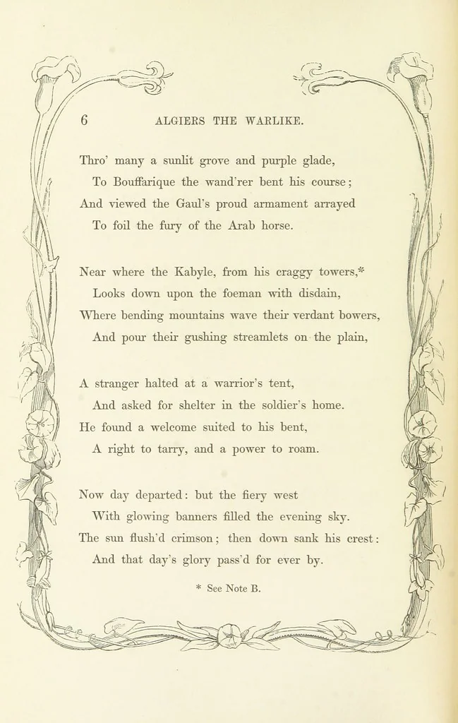 An illustration from Algiers the Warlike, and other poems, 1846, leaf 16