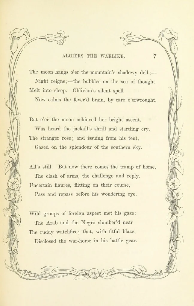 An illustration from Algiers the Warlike, and other poems, 1846, leaf 17