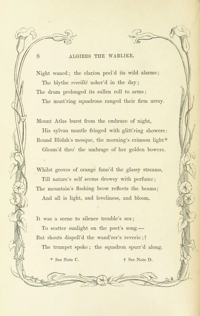 An illustration from Algiers the Warlike, and other poems, 1846, leaf 18