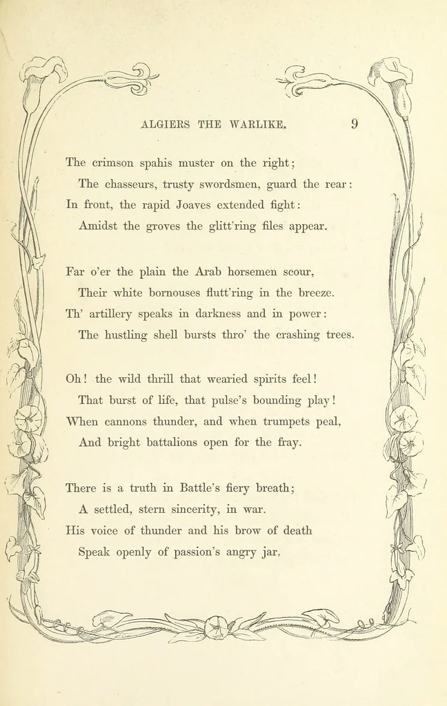 An illustration from Algiers the Warlike, and other poems, 1846, leaf 19