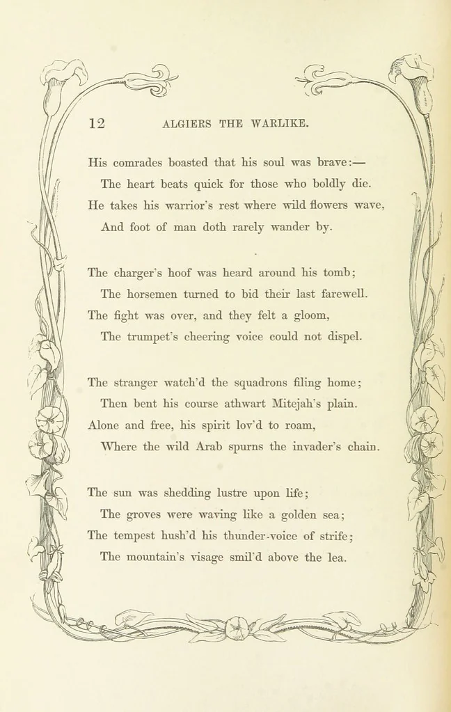 An illustration from Algiers the Warlike, and other poems, 1846, leaf 22