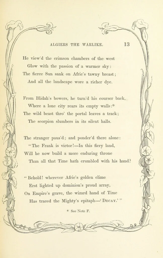 An illustration from Algiers the Warlike, and other poems, 1846, leaf 23