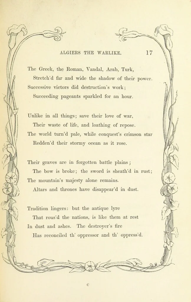 An illustration from Algiers the Warlike, and other poems, 1846, leaf 27