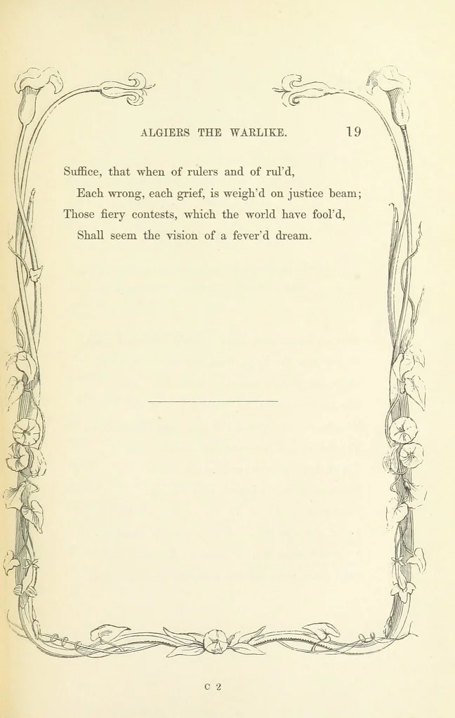 An illustration from Algiers the Warlike, and other poems, 1846, leaf 29