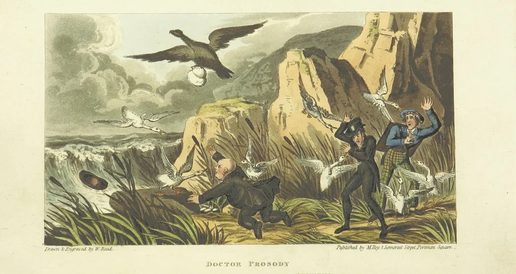 An illustration from The Tour of Doctor Prosody, in search of the antique and picturesque, through Scotland, the Hebrides, the Orkney, and Shetland Isles. Illustrated by twenty humorous plates, 1821, leaf 275