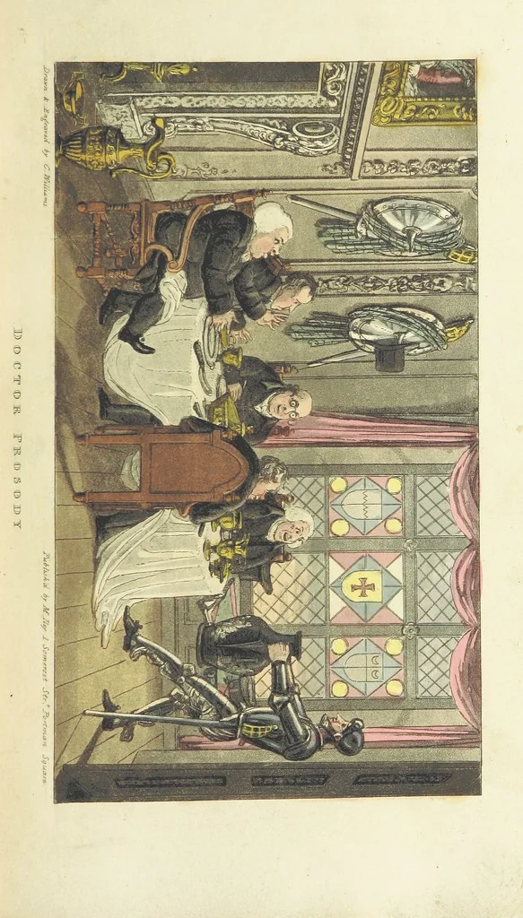 An illustration from The Tour of Doctor Prosody, in search of the antique and picturesque, through Scotland, the Hebrides, the Orkney, and Shetland Isles. Illustrated by twenty humorous plates, 1821, leaf 61