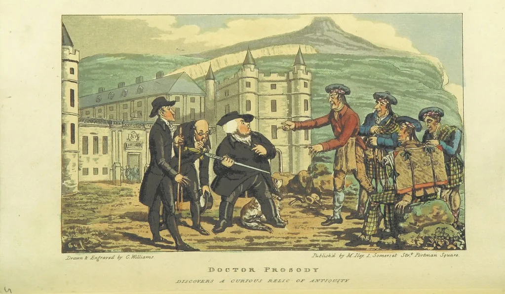 An illustration from The Tour of Doctor Prosody, in search of the antique and picturesque, through Scotland, the Hebrides, the Orkney, and Shetland Isles. Illustrated by twenty humorous plates, 1821, leaf 78