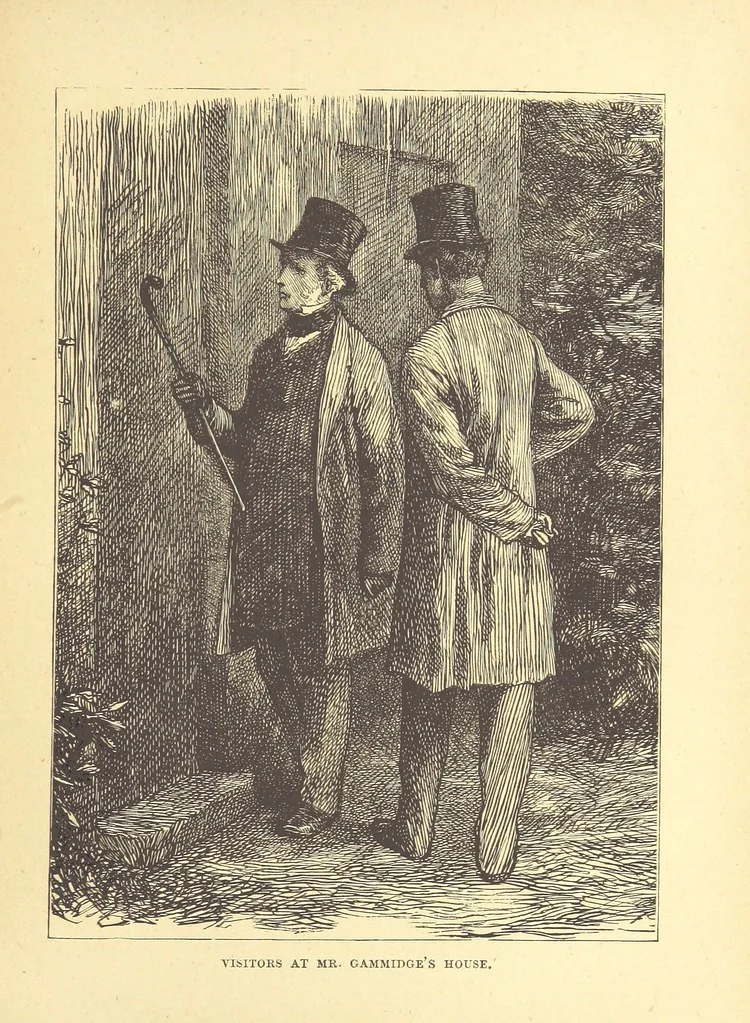 An illustration from The Door without a Knocker, and other tales, 1875, leaf 89