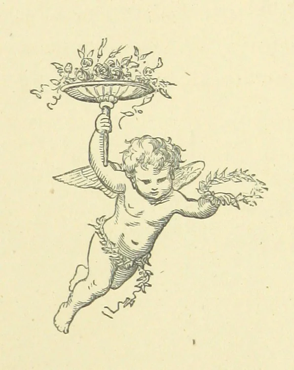 An illustration from The Quiver of Love. A collection of Valentines ancient and modern. With illustrations, in colors, ... by W. Crane and Kate Greenaway, 1876, leaf 147