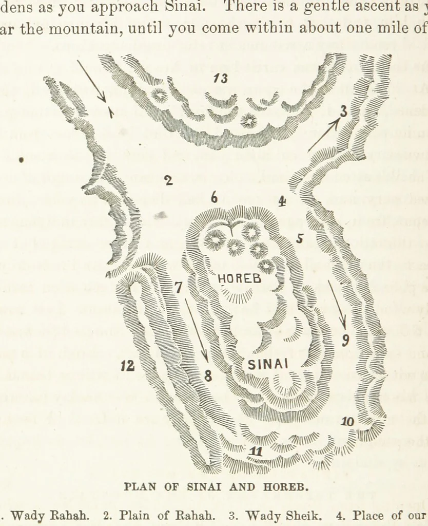 An illustration from The Handwriting of God in Egypt, Sinai, and the Holy Land: the records of a journey from the great Valley of the West to the Sacred Places of the East. ... With maps, diagrams, and ... illustrations, 1867, leaf 312