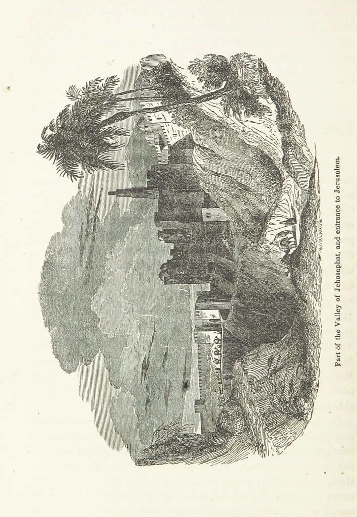 An illustration from The Handwriting of God in Egypt, Sinai, and the Holy Land: the records of a journey from the great Valley of the West to the Sacred Places of the East. ... With maps, diagrams, and ... illustrations, 1867, leaf 454