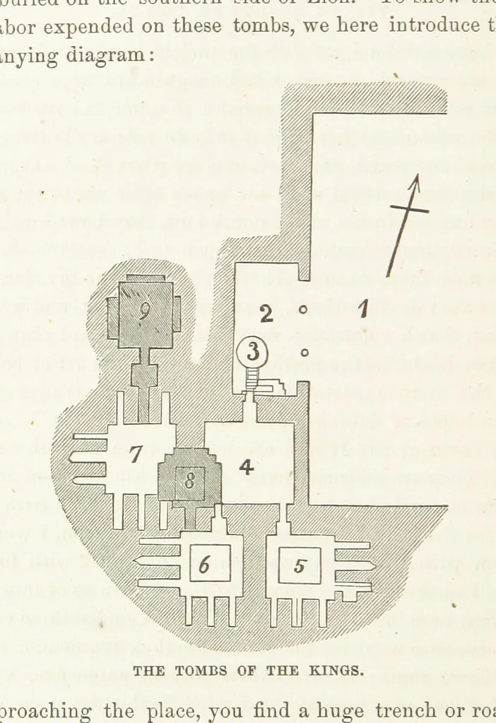 An illustration from The Handwriting of God in Egypt, Sinai, and the Holy Land: the records of a journey from the great Valley of the West to the Sacred Places of the East. ... With maps, diagrams, and ... illustrations, 1867, leaf 464
