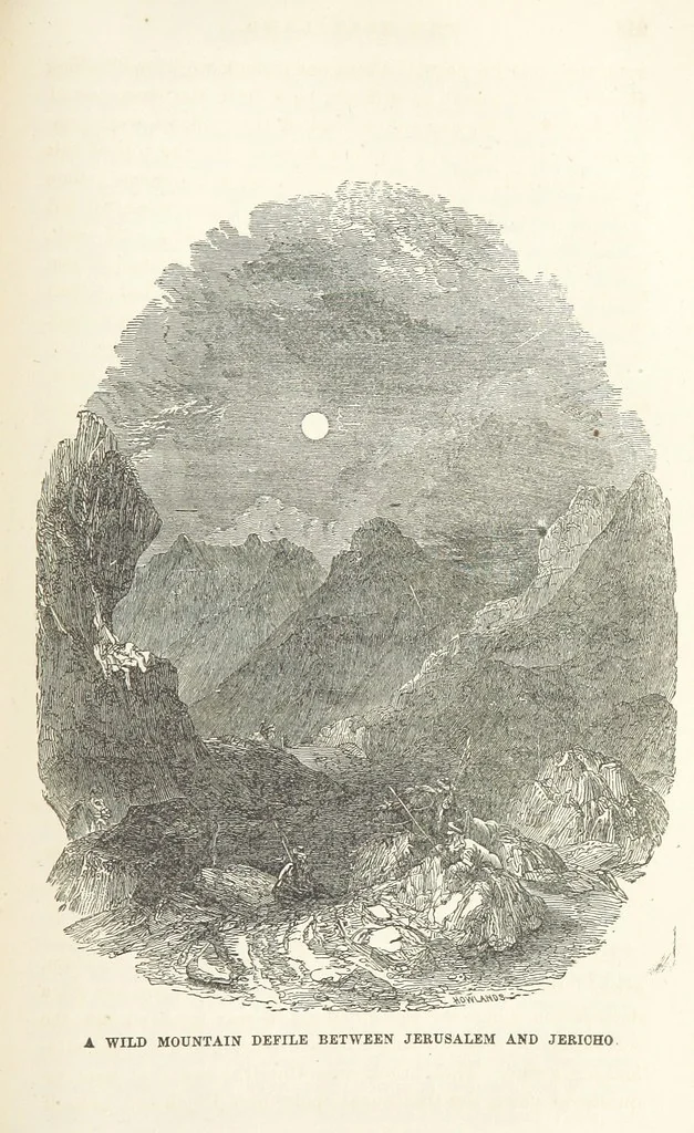 An illustration from The Handwriting of God in Egypt, Sinai, and the Holy Land: the records of a journey from the great Valley of the West to the Sacred Places of the East. ... With maps, diagrams, and ... illustrations, 1867, leaf 585