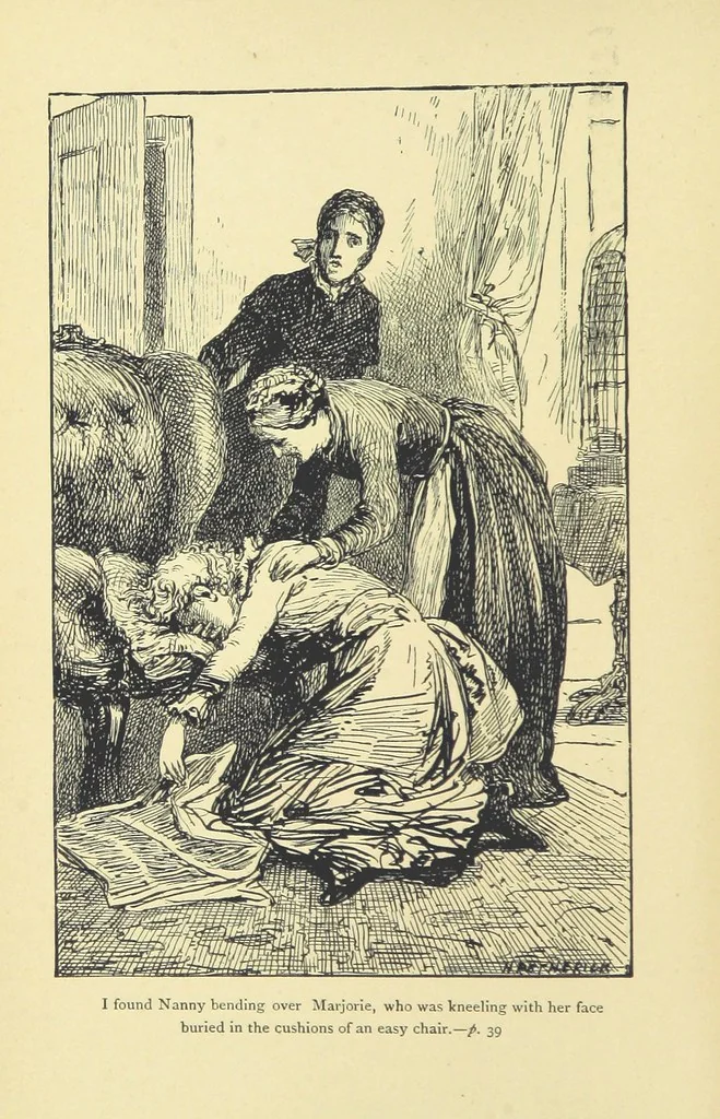 An illustration from Marjorie's Probation. Chapters from a Life Story, 1883, leaf 8