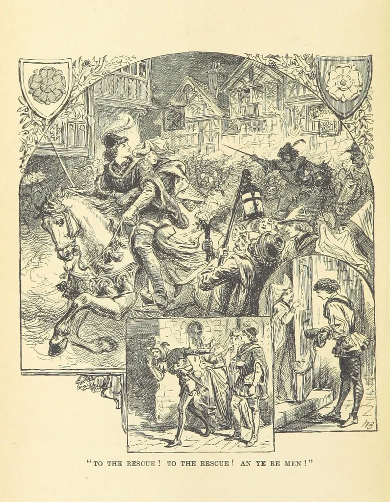 An illustration from The Goldsmith's Ward: a tale of London City in the 15th century ... With ... illustrations, 1891, leaf 8