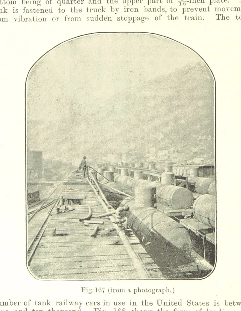An illustration from Petroleum: a treatise on the geographical distribution and geological occurrence of petroleum and natural gas ... By B. Redwood, assisted by G. T. Holloway, and other contributors ... With maps, etc, 1896, leaf 88