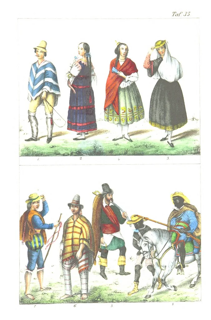 An illustration from Die Völker der Erde nach ihrer Eigenthümlichkeit in Regierungsform, Sitten und Nationaltracht durch Wort und Bild, geschildert nach den Werken eines Barrow, H. Barth, Catlin, etc. Herausgegeben von A. B. Reichenbach. Mit 50 Tafeln colorirten Abbildungen, 1859, leaf 505