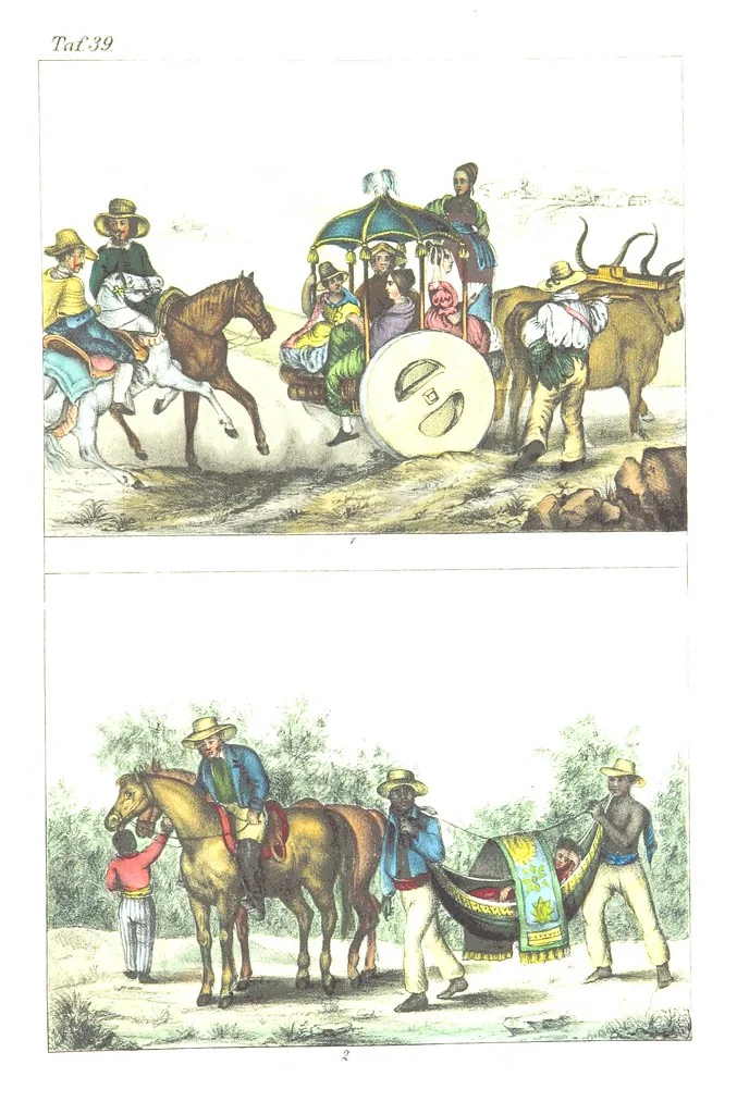 An illustration from Die Völker der Erde nach ihrer Eigenthümlichkeit in Regierungsform, Sitten und Nationaltracht durch Wort und Bild, geschildert nach den Werken eines Barrow, H. Barth, Catlin, etc. Herausgegeben von A. B. Reichenbach. Mit 50 Tafeln colorirten Abbildungen, 1859, leaf 513