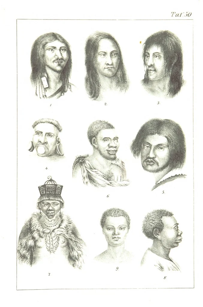 An illustration from Die Völker der Erde nach ihrer Eigenthümlichkeit in Regierungsform, Sitten und Nationaltracht durch Wort und Bild, geschildert nach den Werken eines Barrow, H. Barth, Catlin, etc. Herausgegeben von A. B. Reichenbach. Mit 50 Tafeln colorirten Abbildungen, 1859, leaf 535