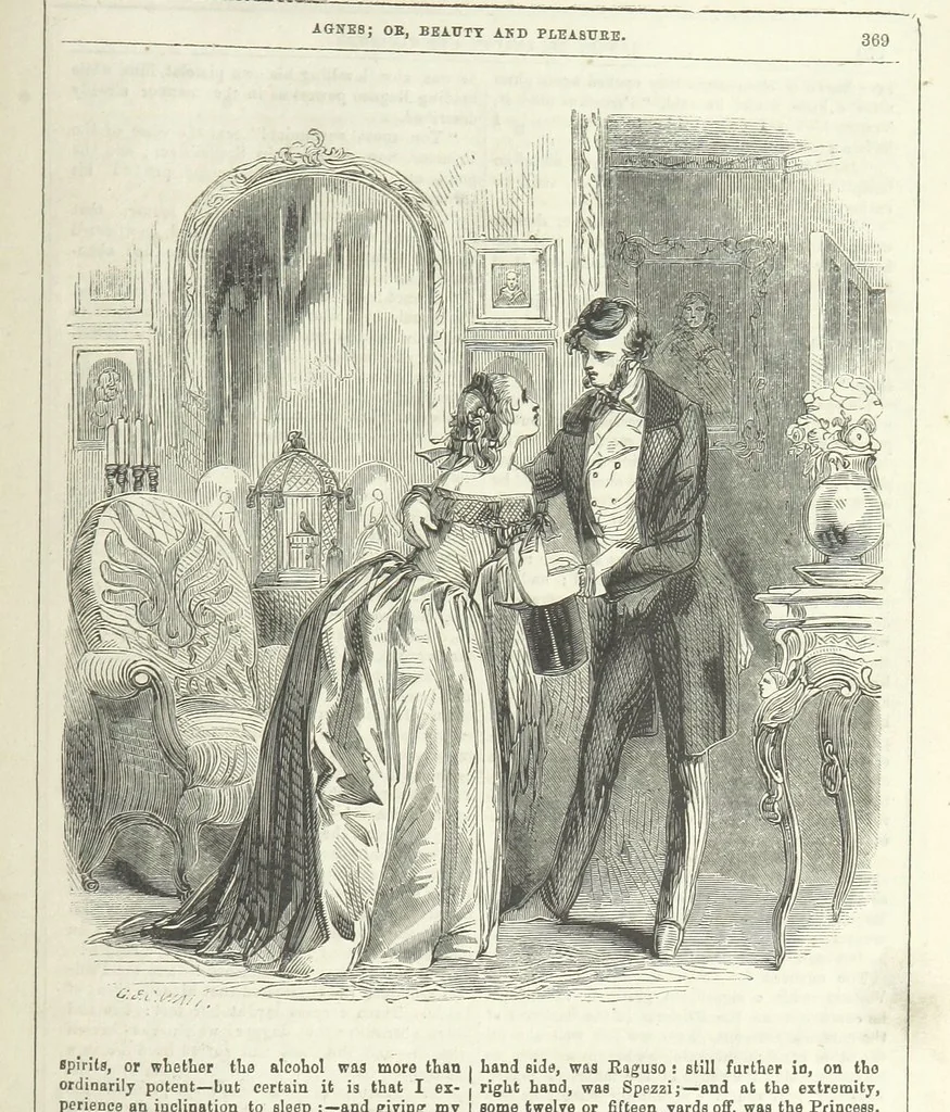 An illustration from Agnes; or Beauty and Pleasure, 1857, leaf 381