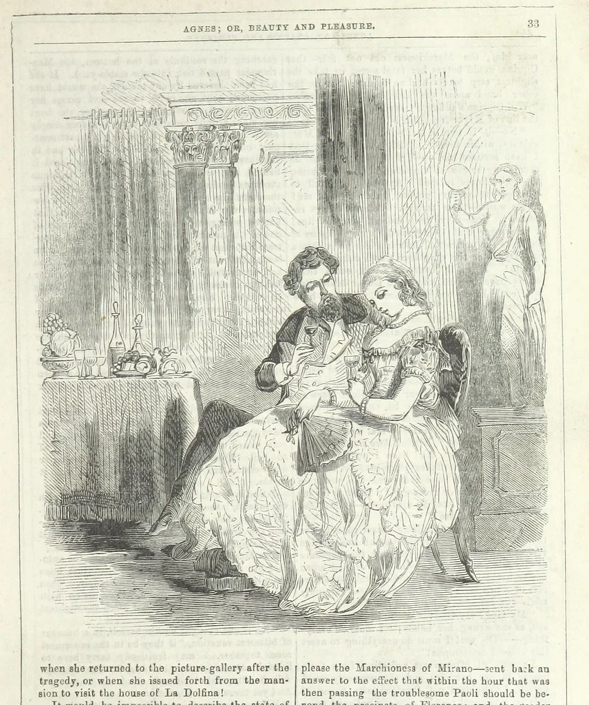 An illustration from Agnes; or Beauty and Pleasure, 1857, leaf 45