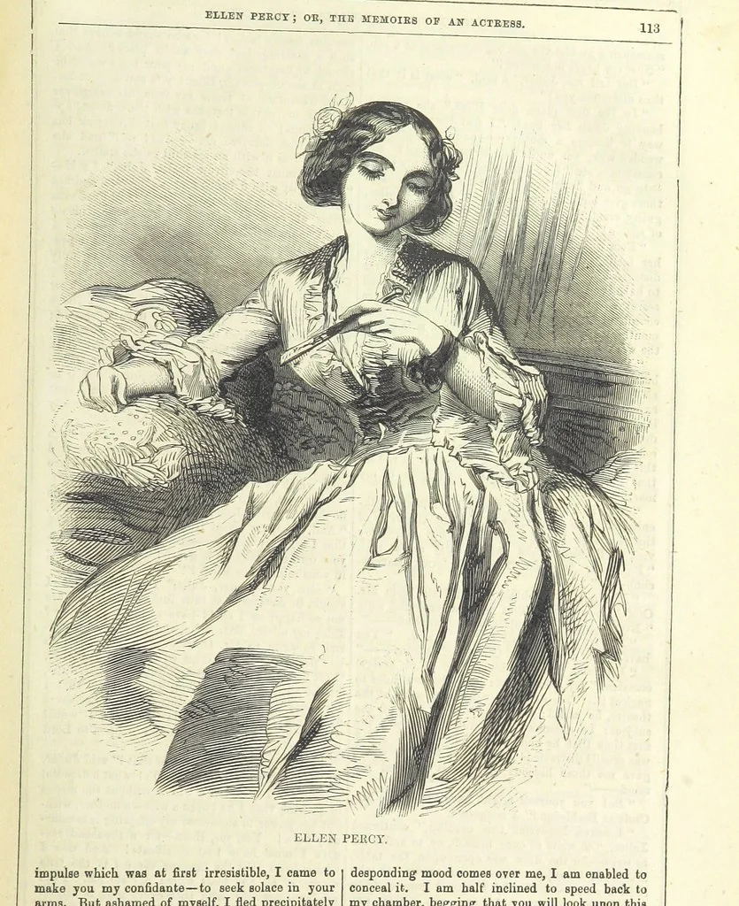 An illustration from Ellen Percy: or, the Memoirs of an Actress, 1856, leaf 125