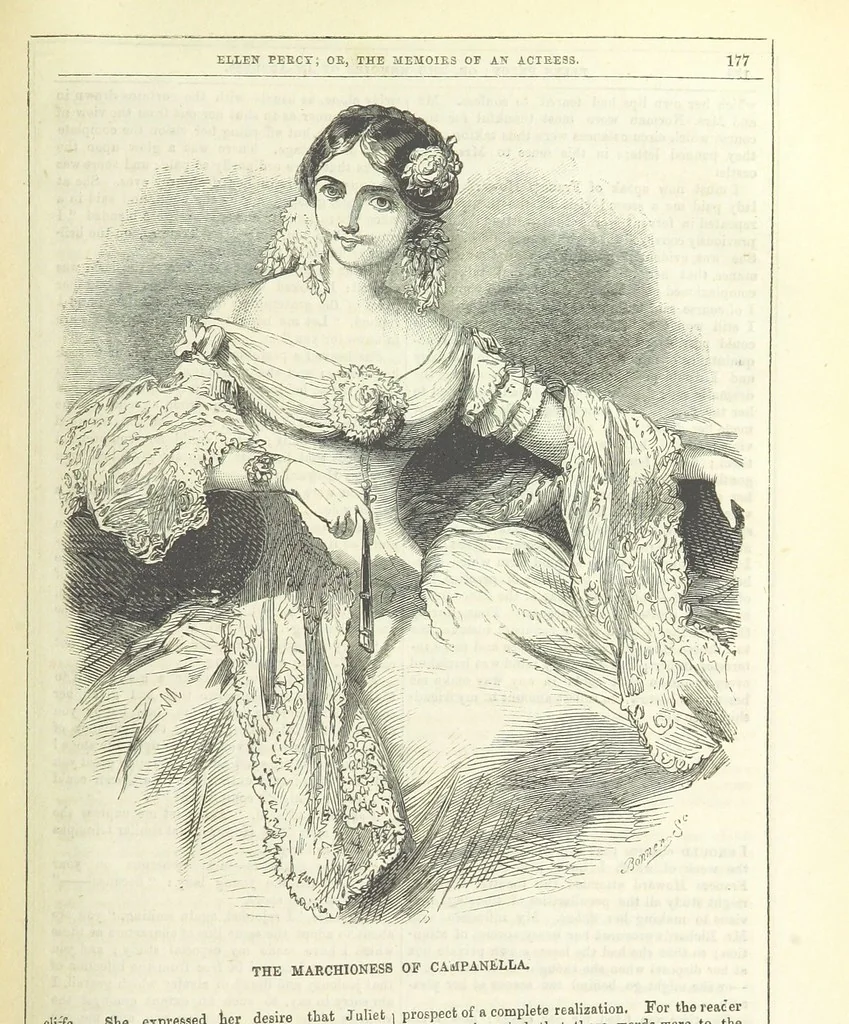 An illustration from Ellen Percy: or, the Memoirs of an Actress, 1856, leaf 189
