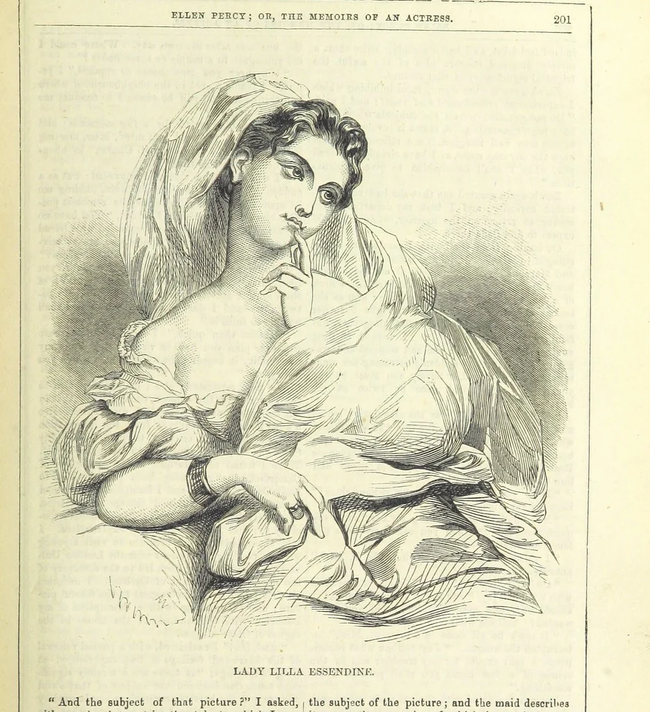 An illustration from Ellen Percy: or, the Memoirs of an Actress, 1856, leaf 213
