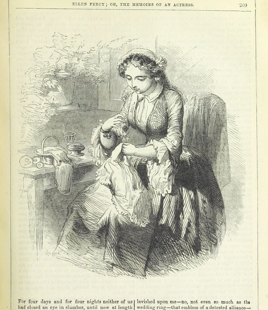 An illustration from Ellen Percy: or, the Memoirs of an Actress, 1856, leaf 221