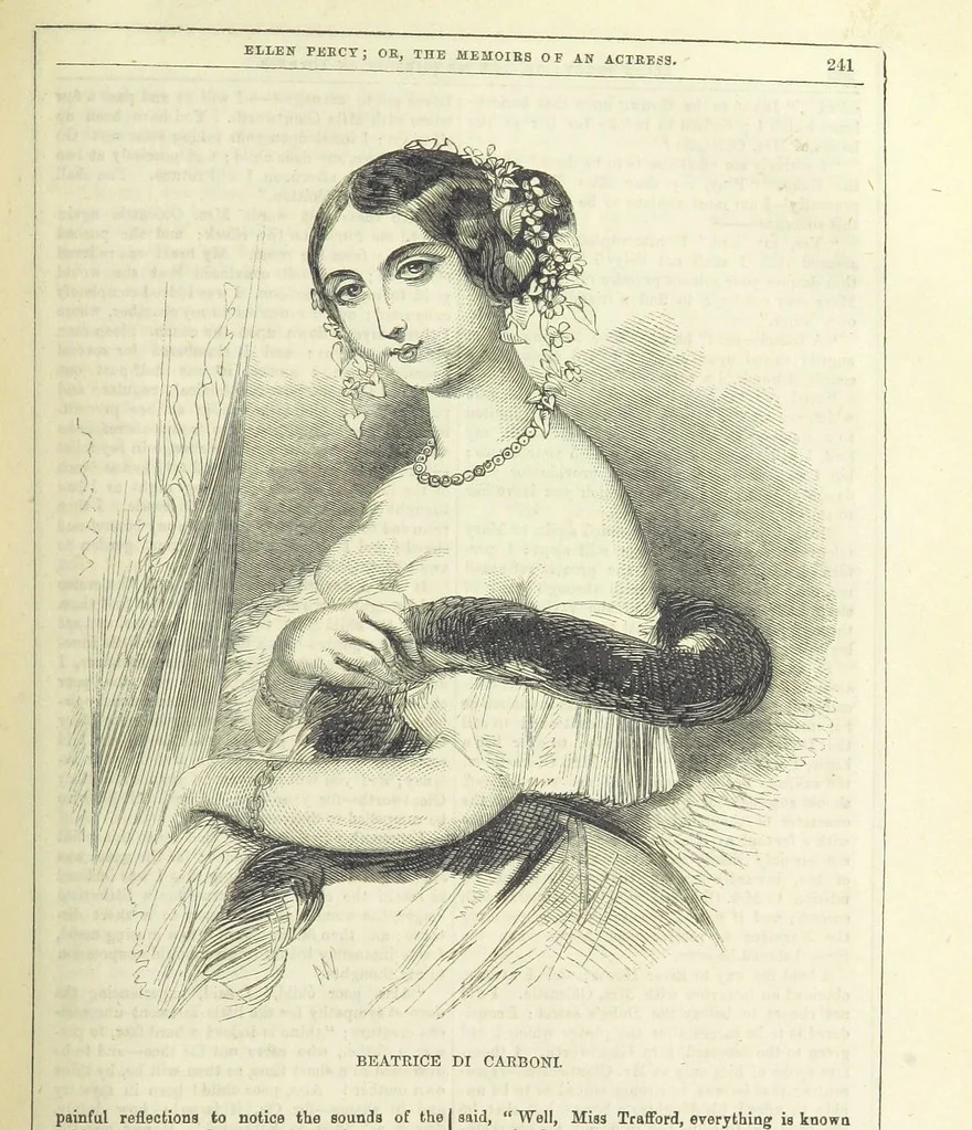An illustration from Ellen Percy: or, the Memoirs of an Actress, 1856, leaf 253