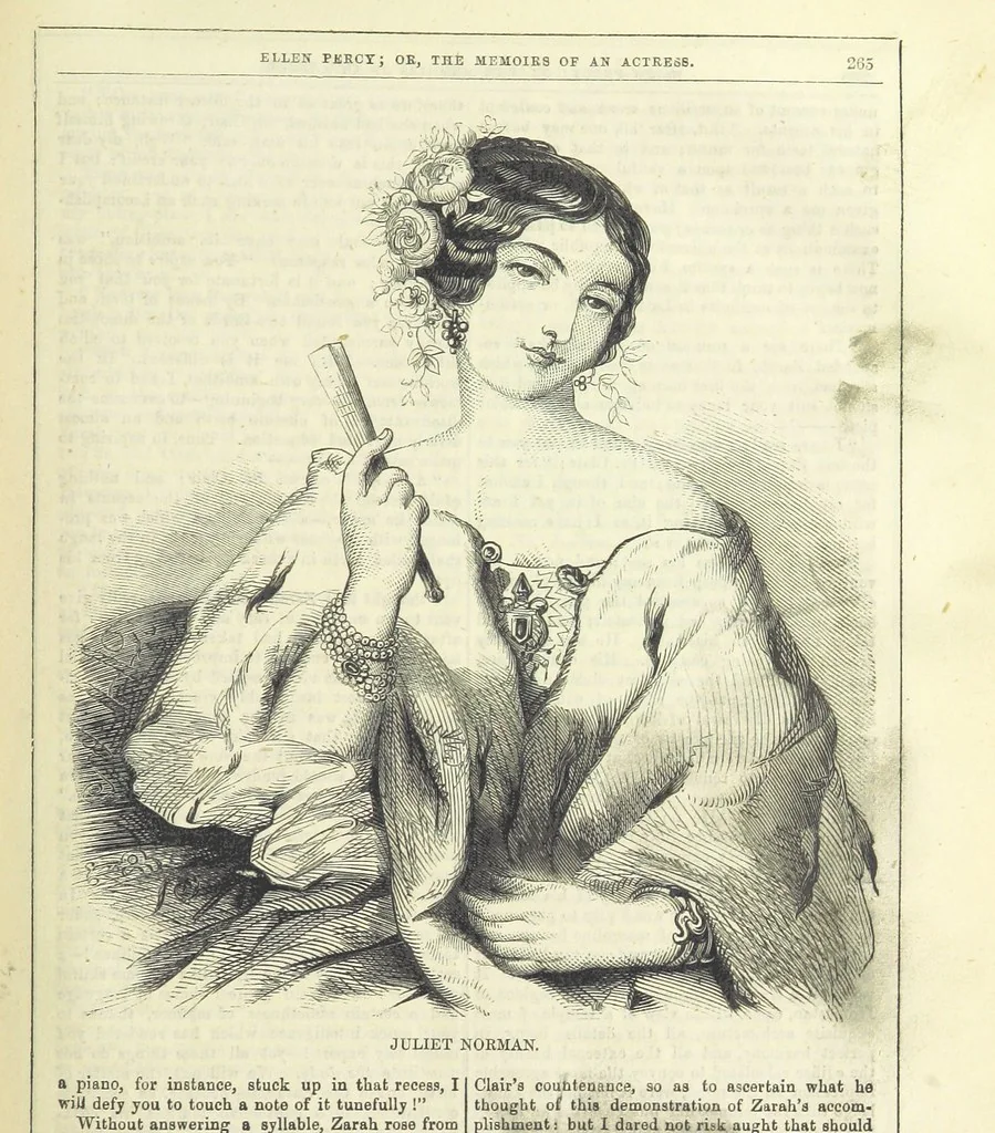 An illustration from Ellen Percy: or, the Memoirs of an Actress, 1856, leaf 277