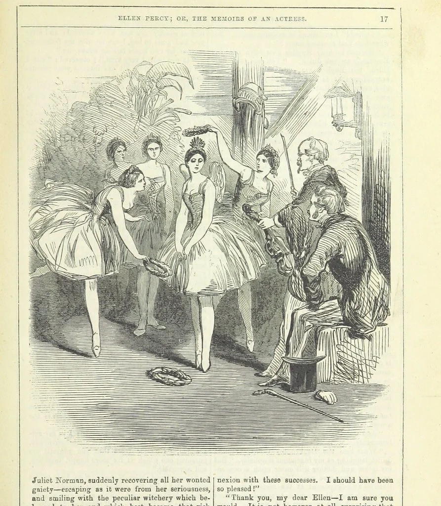 An illustration from Ellen Percy: or, the Memoirs of an Actress, 1856, leaf 29